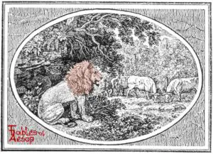 Bewick - 0123 - Lion Four Bulls