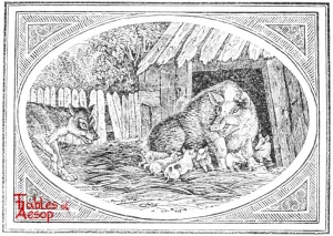 Bewick - 0167 - Sow and Wolf